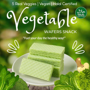 READY | Halal Vegan Protein Wafer Snack – 5 Mixed Greens No Sugar Crunchy & Nutritious Treat