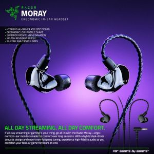 Tai nghe có dây nhét tai Razer Moray-Ergonomic In-ear Monitor for All-day Streaming_Mới hàng chính hãng