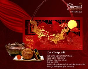 SET 5 Hộp Trung Thu 2 Bánh Cao Cấp – Hộp Cá Chép Mẫu Độc Quyền Đựng Bánh 150-250g