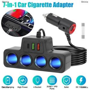 [COD] Shinia Car Inverter Charger 120W Car USB Charger Adapter 12V 24V Socket Splitter Road Trips Automotive Electronics