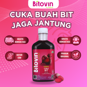 BITOVIN Cuka Buah Bit Alami - Stabilkan Tekanan Darah & Jantung Bebas Gluten - Original