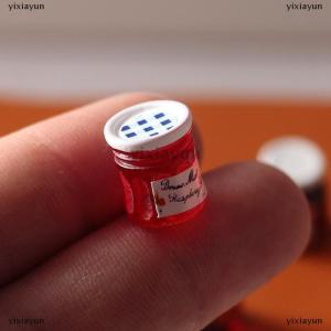 [COD] yixiayun 4Pcs 1:12 Dollhouse Miniature Coffee Can Bread Spread Fruit Sauce Jam Food Model Kitchen Decor Toy Doll House Accessories