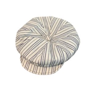 LUSIT Kết cấu nhăn Mũ beret xếp ly Họa tiết sọc. Mềm mại Mũ Newsboy Phong cách độc đáo Làm đẹp khuôn  Mũ hình bát giác dành cho phụ nữ