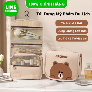 Túi Đựng Mỹ Phẩm Line Friends Brown Treo Tường Nhiều Ngăn Polyester LFB285