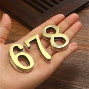 Gold 7cm Self Adhesive House Address Door Number Sign 3D Digit Hotel Apartment Home Street Number Wall Sticker/Black