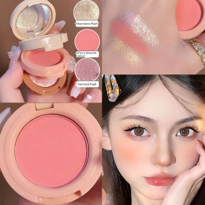 3 in 1 Highlighter Blush Palette Pearly Blush Shiny Eyeshadow Face Makeup Palette Matte Blush Palette Face Makeup Female Cosmetic