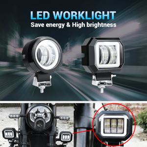 1PC Angel Eye (Round) LED Work Light Car Motorcycle SUV Truck Lorry Forklift Foglight Off-Road Spotlight
