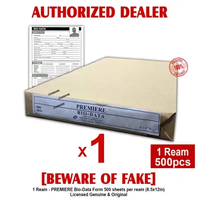 PREMIERE Biodata Form Forms Bio Data 8.5x12in 500 sheets per ream - 1 Ream