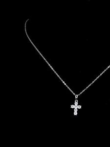 Moissanite Cross Pendant Necklace 925 Sterling Silver Design Sense Niche High-end Jewelry