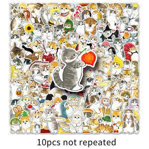 100PCS Hand-drawn kitten AB combination cute cartoon graffiti stickers personalized creative waterproof decoration torn off without marks