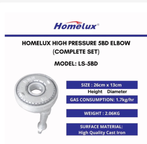 Homelux LS-5BD LS-6BD High Pressure Commercial L Shape 5B 6B Stove Burner Elbow Dapur Tungku Katering Pembakar