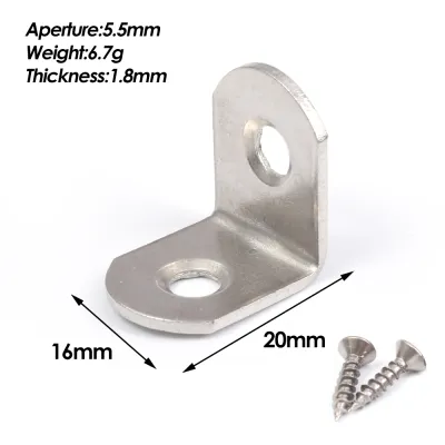 Polocat L Shaped Corner Brackets Stainless Steel Bracket Fastener 90 Degree Right Angle Connectors for Wood Furniture Bedframe Cabinet