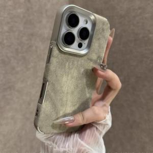 Cowboy Fabric Phone Case For iPhone 17 Air 16 15 14 13 12 Pro Max 11 Plus Jeans Soft Bumper Armor Retro Vintage Cover Funda