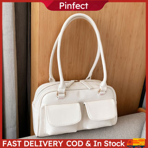 ​🎀Arrived in 3 days​🎀 Ladies Vintage leather Handbag Woman square Shoulder Bags Double Pocket Designer Armpit Baguette Bag Boston Bag