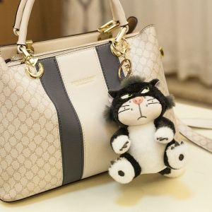 N33GVC3Q ลูซิเฟอร์ จี้ตุ๊กตาผ้า พวงกุญแจรูปกุญแจ ตุ๊กตาสำหรับเด็ก ตกแต่งกระเป๋าเป้สะพายหลัง คาวาอิ 12ซม. ค่ะ ตุ๊กตายัดไส้ ของขวัญสำหรับเด็ก