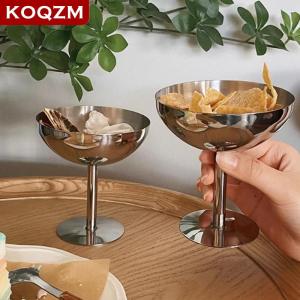[COD] KOQZM KITCHEN 2023 New Stainless Steel Goblet Cup Ice Cream Dessert Salad Bowl Fruit Plate Snack Dish KTV Bar Supplies