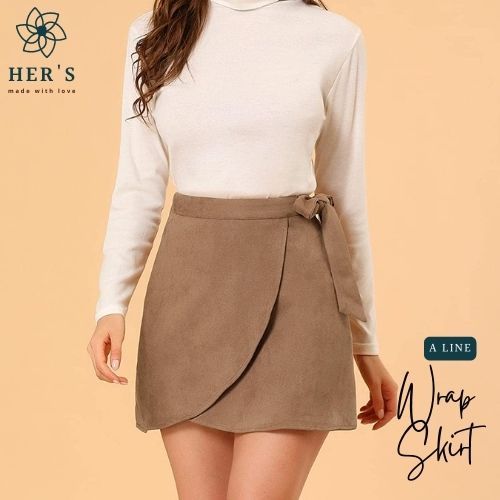 Her's Allona Wrap Skirt Rok Wanita Rok Mini Korean Skirt Women's  Tie Waisted A-Line Wrap Mini Short Skirt Lazada Indonesia