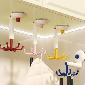 DBP1099 Punch-Free  6ตะขอก้ามปู ที่แขวนผนัง การหมุน360 ° ที่แขวนติดผนัง อุปกรณ์อเนกประสงค์ การติดตั้งง่าย ตะขอถ้วยดูด ห้องน้ำในห้องน้ำ