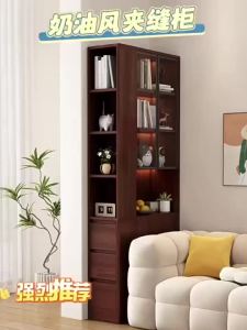 Solid Wood Sofa Edge Cabinet Side Cabinet Household Wall Corner Corner Crevice Storage Cabinet Bedroom Storage And Storage Cabinet Narrow Cabinet Bookshelf