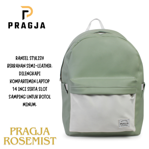 PRAGJA Tas Ransel Wanita Tas Ransel pria Backpack waterproof Tas kulit sintetis