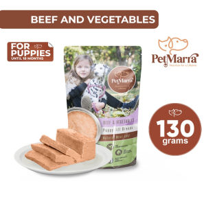 130g All Stages PetMarra Dog Chunks Gravy Dog Wet Food Pouch Adult Puppy Pet Food Essentials