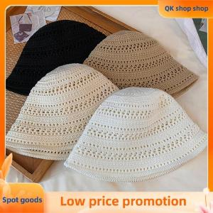✨QK shop✨ Summer New Hollow Knitted Sun Protection And Sunshade Hat For Womens Leisure Versatile Small Fresh Fashion Pot Hat