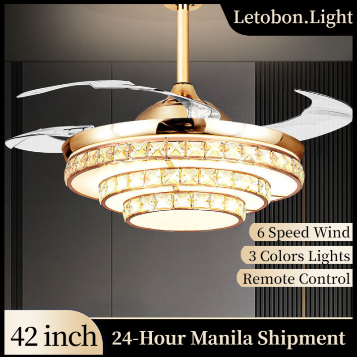 Ceiling With Fan Light Kitchen Fan 42Inch Equipped WithRemote/Tricolor