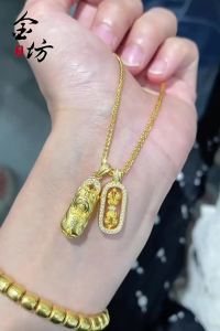 New hot sale  สร้อยคอทองแดงชุบทองสไตล์ Wei Xue สร้อยคอ Pixiu Vajra ฝังเพชร สร้อยคอหรูหราเบาๆ สำหรับแฟนสาว 2025