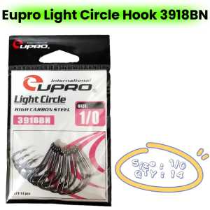 Eupro Light Circle Fishing Hook 3918BN High Carbon Steel Strong & Sharp Hooks