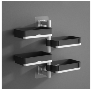 Non Drilling-Free Soap Rotating Holder Wall Soap Organizer Soap Case Soap Dish Box (3 & 4 LAYER)