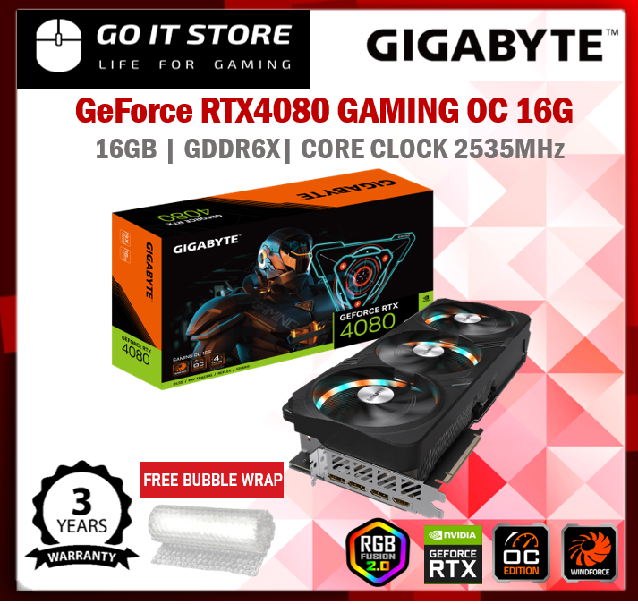 Gigabyte GeForce RTX 4080 Gaming OC 16GB GDDR6X Graphics Card ( GV ...