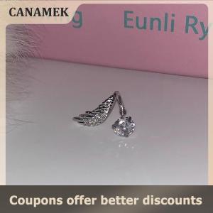 【 CANAMEK 】 2Pcs Versatile Exquisite Shiny Wing Ear Bone Nail For Women Fashion Personalized Piercing Earrings Jewelry Accessories Gifts