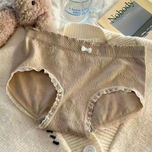 กางเกงชั้นในสตรี ผ้าลายดอกไม้ สีพาสเทล ผ้ายืด ใส่สบายไม่บาดผิว กางเกงในผู้หญิง
