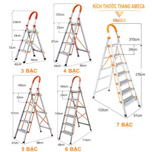 Thang Ghế Nhôm Chữ A 3 -5 Bậc Gấp Gọn Có Tay Vịn Cực Kì Chắc Chắn Tiện Dụng Đủ Loại-Thang Gấp Inox Tải Trọng 150Kg