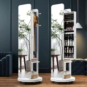 Standing Mirror Full Length Stand Mirror Dressing Mirror Mirror Stand Full Body Solid Wood Bedroom Rotatable Strong and Stable 落地镜 镜子全身