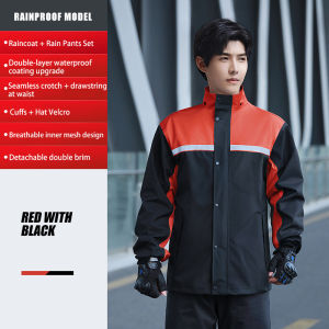 HNJ Raincoat Motorcycle Waterproof Rainsuit (Coat+Pants) Motor Reuseable Baju Hujan Outdoor