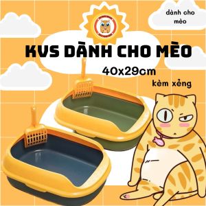 khay vệ sinh mèo 40x29cm kèm xẻng dành cho các bé mèo dưới 4kg - T3 PETS SHOP
