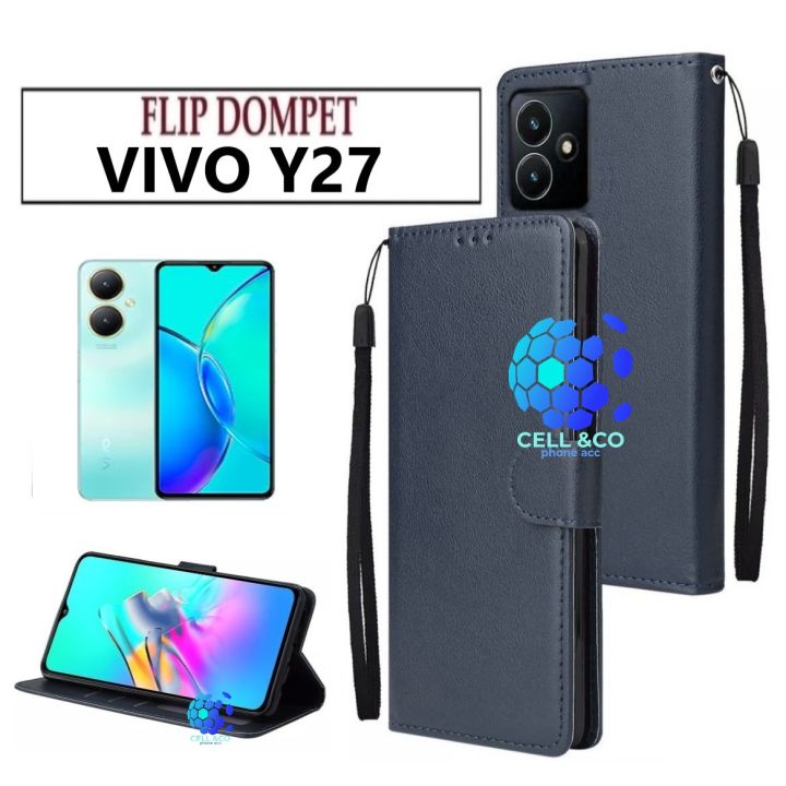 CASE VIVO Y27 Premium Flip Cover Leather Wallet sarung buku dompet