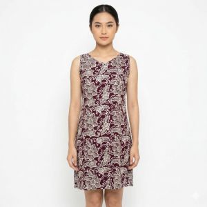 Exclusive Zipped Dress (Size M) - 100% Genuine Handmade Batik- Hand-Stamped