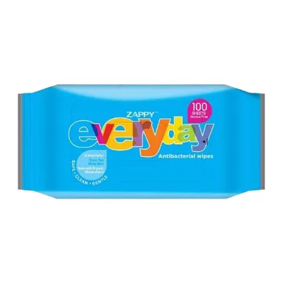 Zappy Everyday Antibacterial Wet Wipes 100 Sheets Resealable