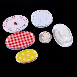 [COD] Undis 5Pcs 1 12 Dollhouse Cartoon Food Plates Dollhouse Mini Kitchen Plates Decoration Dolls House Accessories Pretend Play Toys