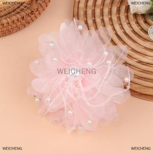 [COD] WEICHENG Fashion Feather Mesh Flower Hair Claw Temperament Pearl Hair Clip Elegant Headwear Hair Accessories