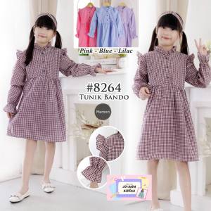JOLANDA TUNIK ANAK UMUR 4 - 16 TAHUN BAHAN KATUN KOTAK YANDED FREE BANDANA FREE ONGKIR CASH BACK BISA COD