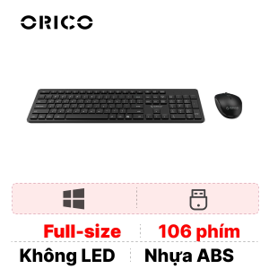Bộ Bàn phím Chuột Không dây Orico WKM01-BK- Hàng Chính Hãng