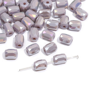10pcs/bag 6x8mm Fashion Colorful Irregular Rectangle Glass Beads DIY Handmade for Jewelry Making Bracelet Necklace