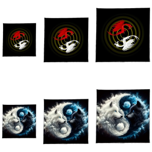 Dragon/Wolf Pattern Tarots Tablecloth Altars Cloth Altars Cloth Divinations Table Cloth Tapestry Easy Use