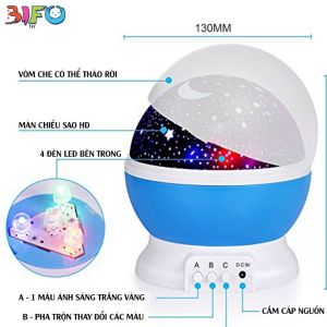 Đèn chiếu sao tự xoay tròn thần kỳ 360 Star Master pro đèn trang trí cắm cổng usb hoặc lắp pin sử dụng (chưa kèm pin)