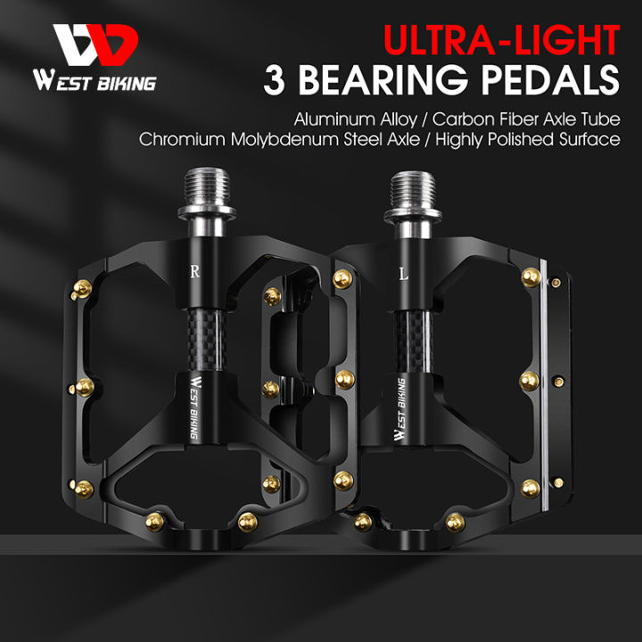 WEST BIKING Carbon Fiber Pedals Bearing MTB Pedal Ultralight
