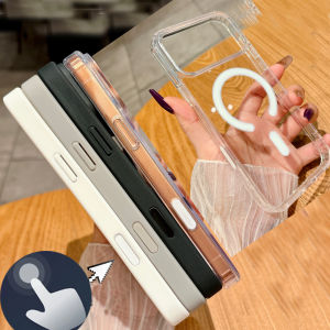 Clear Magnetic Phone Case For iPhone 17 Pro Max 16 Plus Air With Camera AI Touch Button MagSafe Wireless Charging Cover Funda