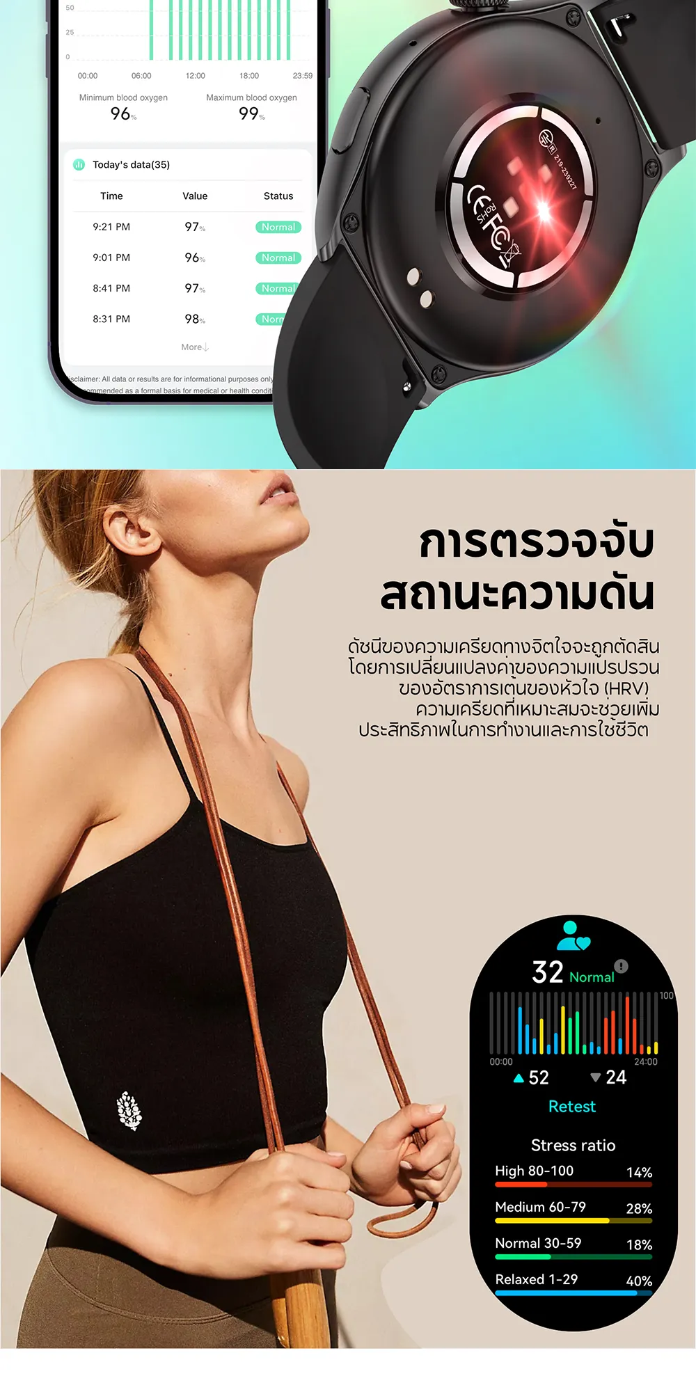 Aolon Mars R3 1.43 นิ้ว สมาร์ทวอทช์ Amoled smartwatch IP68 กันน้ำ 300mAh นาฬิกาวิ่ง ภาษาไทย smartwatch จอเล็ก